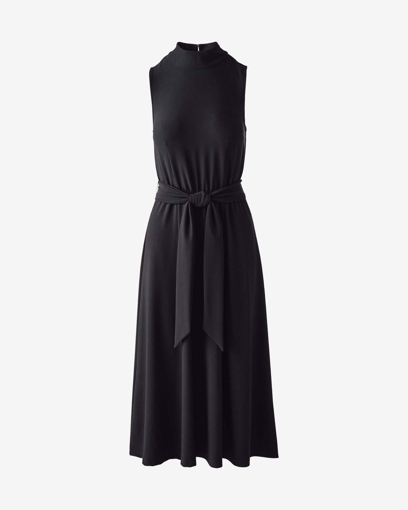 Beyond Travel Mock Neck Midi Dress Jet Black