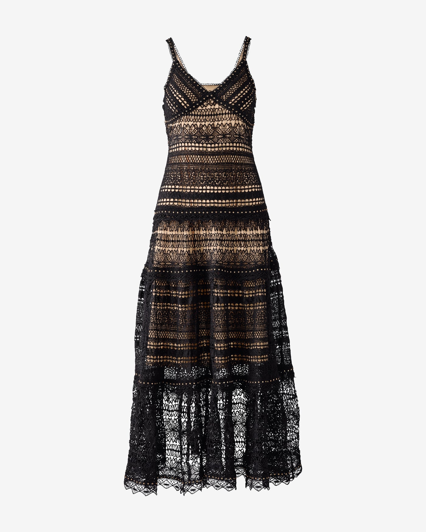 Studded Novelty Lace Dress Proper Black