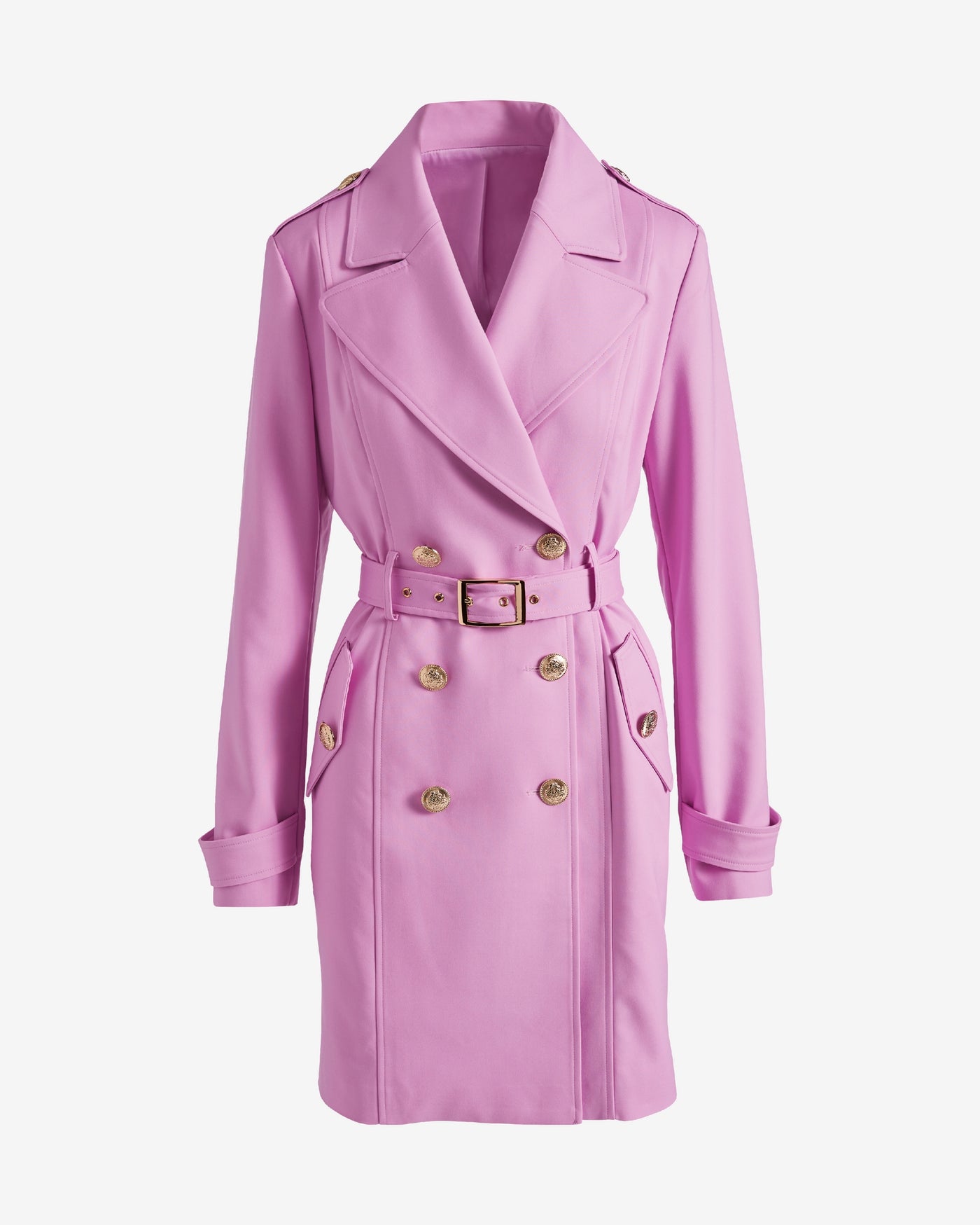 Modern Belted Mid Length Trench Orchid