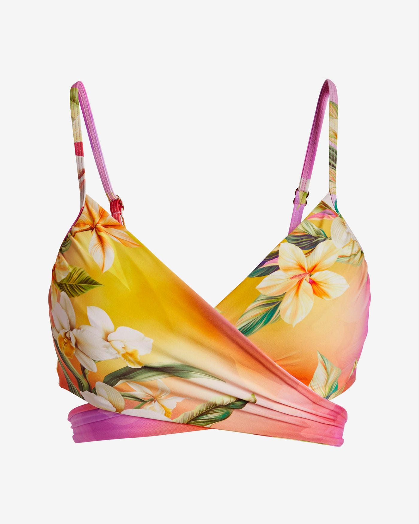 Swim Sense Print Underwire Wrap Bikini Top Ombre Floral