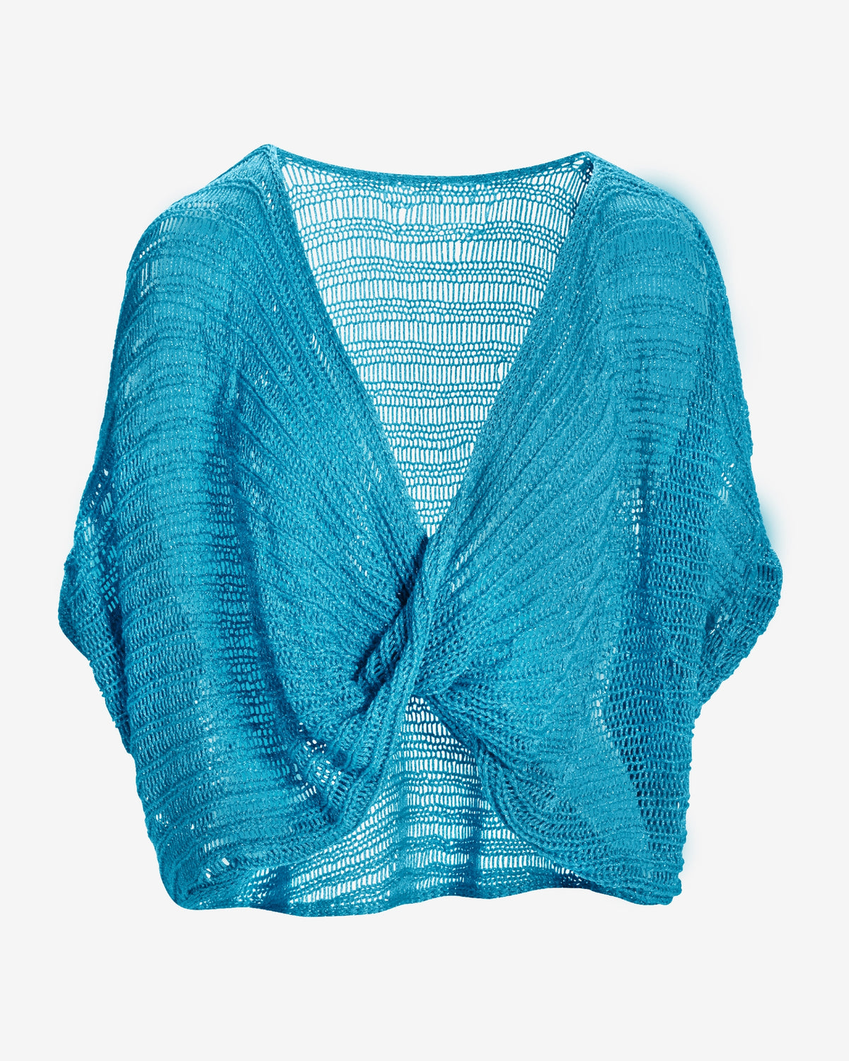 Metallic Twist Sweater Poncho Bachelor Button