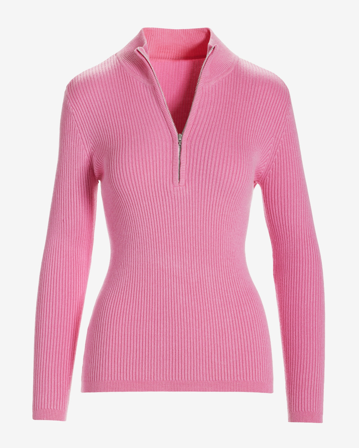 Ribbed Half Zip Up Sweater Rosebloom