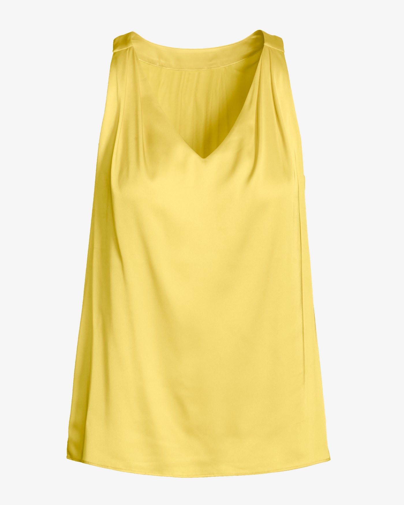 Nikki V-Neck Charmeuse Blouse Pale Banana