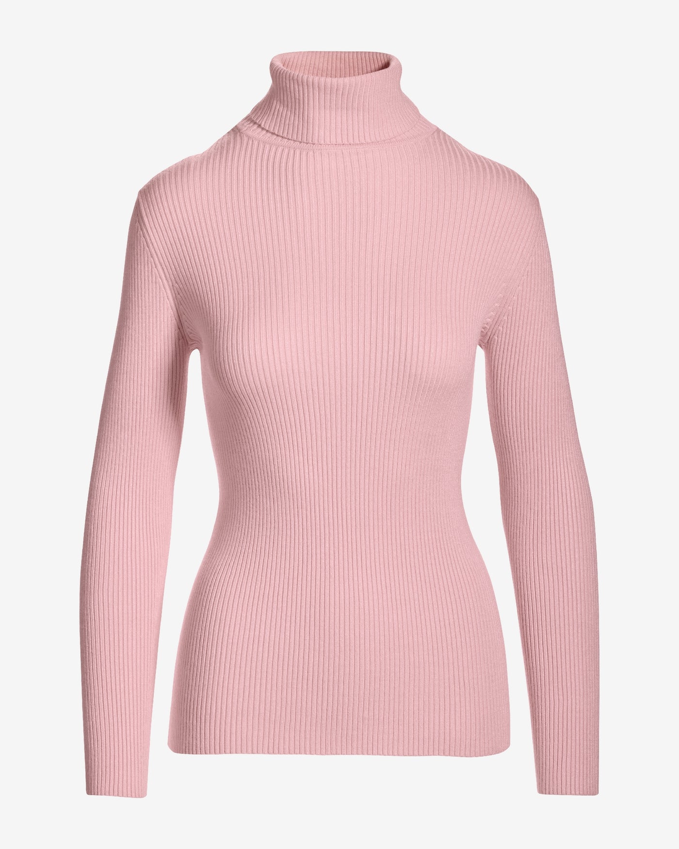Ribbed Turtleneck Sweater Soft Pink