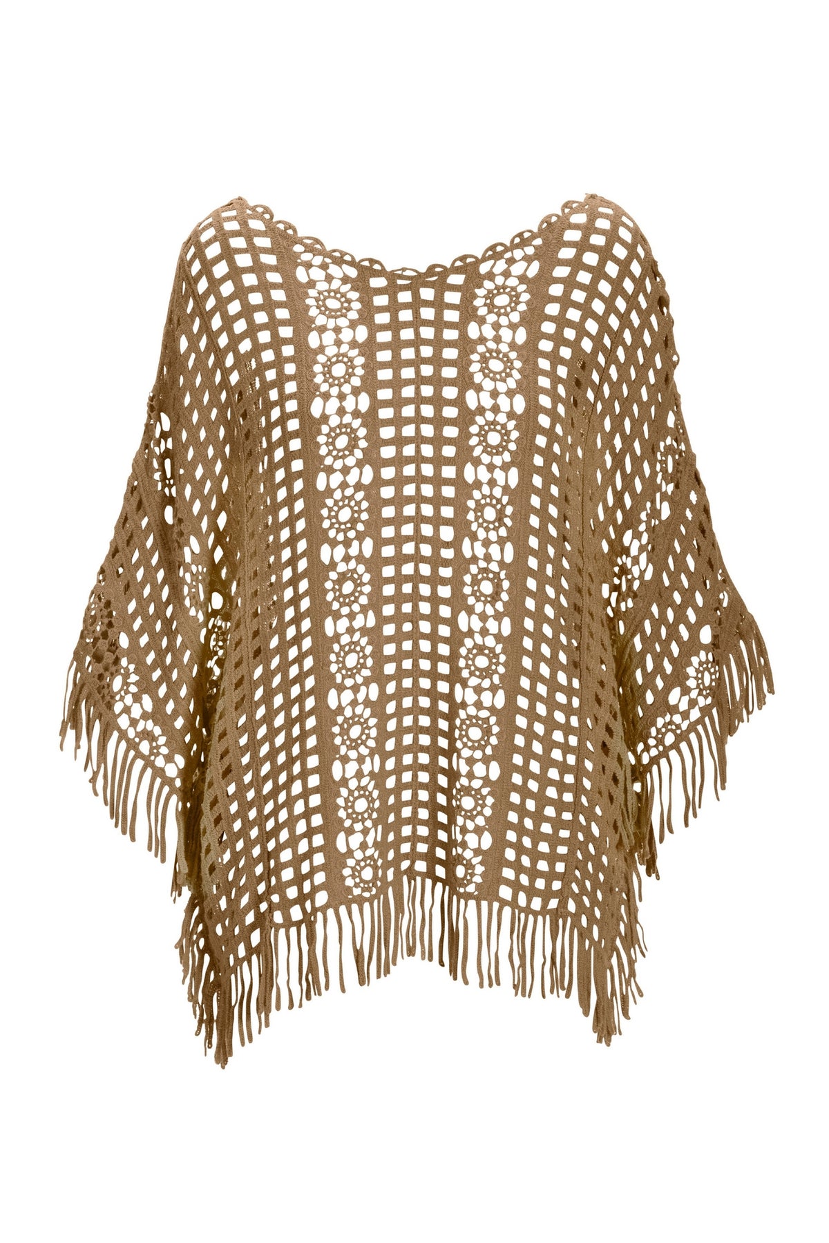 Effortless Crochet Pullover Poncho Sesame