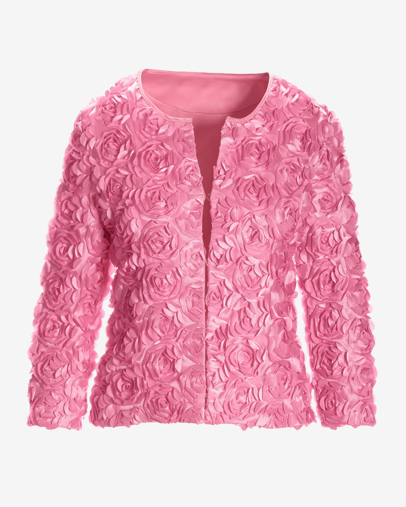 Rosette three quarter sleeve Jacket Begonia Pink