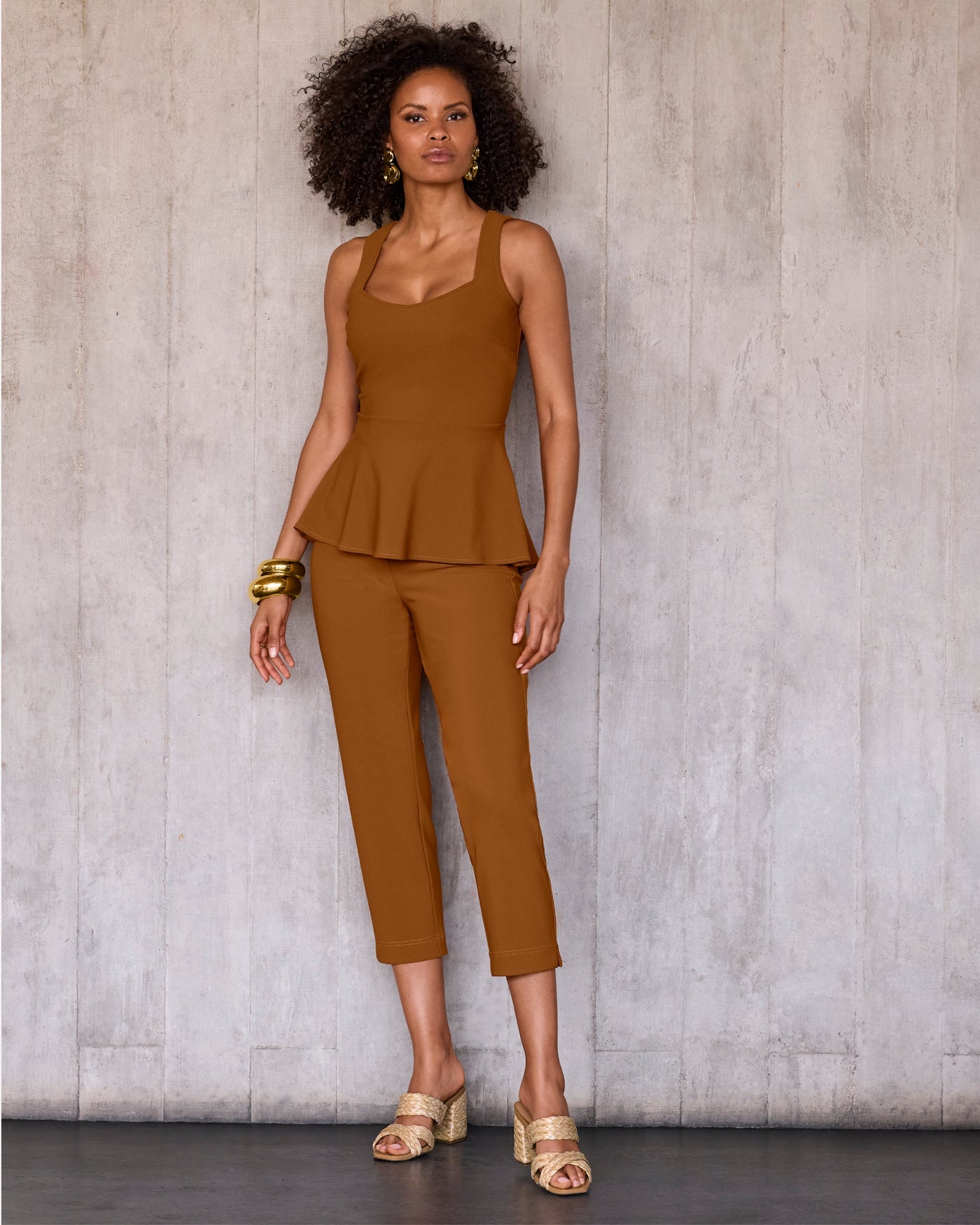 Raffia Band Block Heel Natural