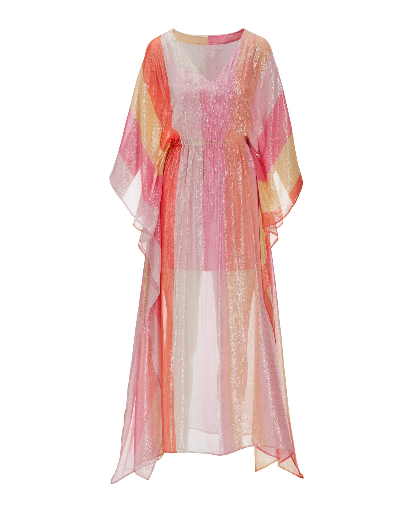 Shimmer Stripe Caftan Dress Multi