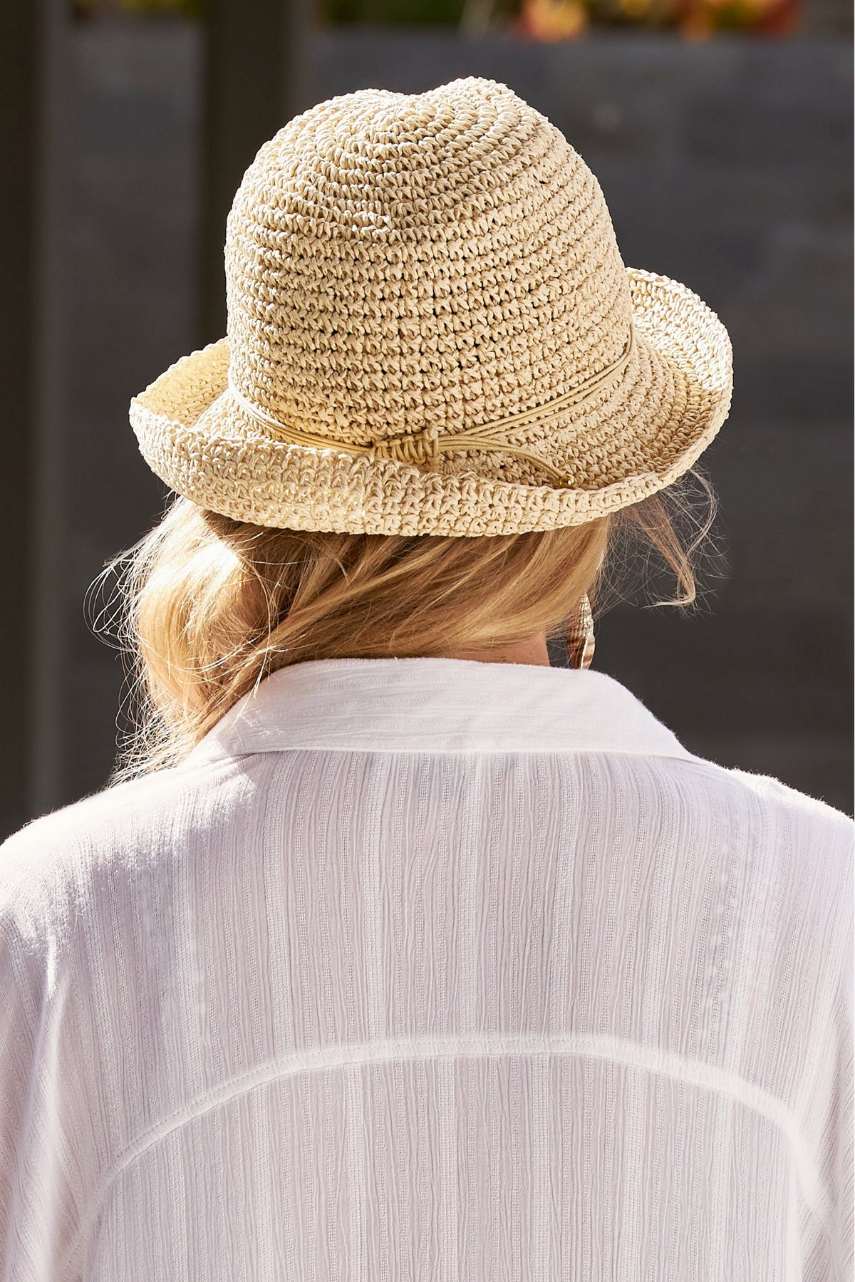 Embellished Fedora Hat Natural