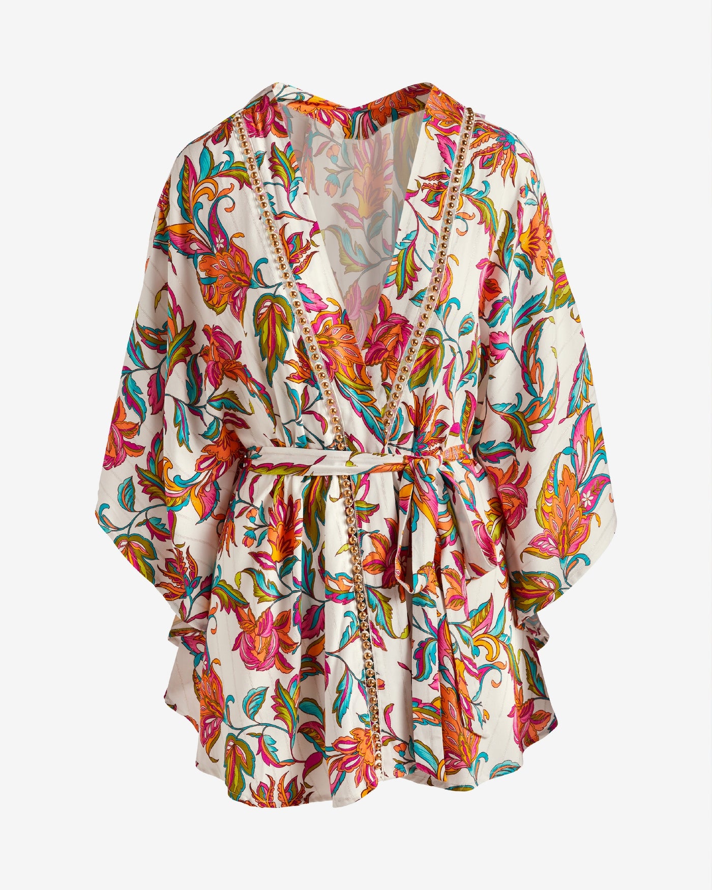 Sunshine 79 Studded Wild Vines Belted Kimono Multi