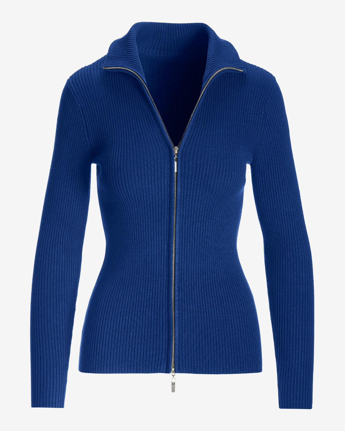 Ribbed Full Zip Cardigan Lapis Blue