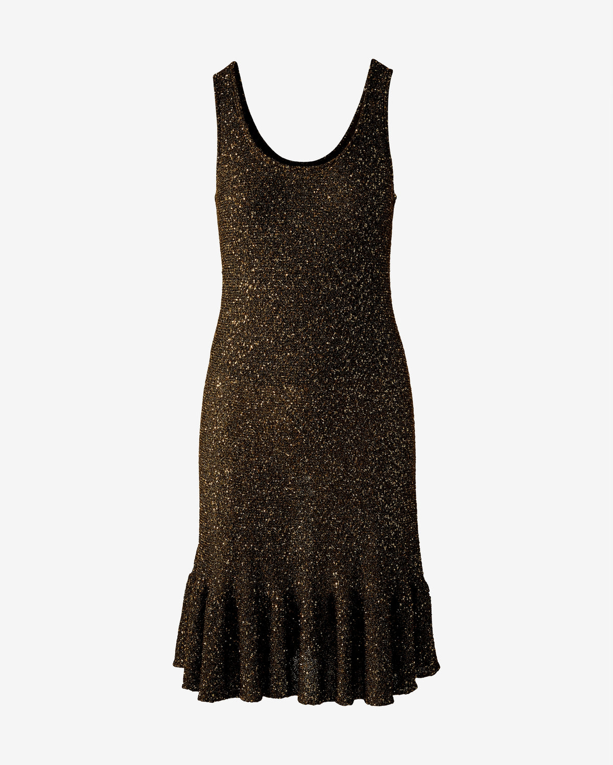Sequin Yarn Sweater Tank Dress Black/Gold
