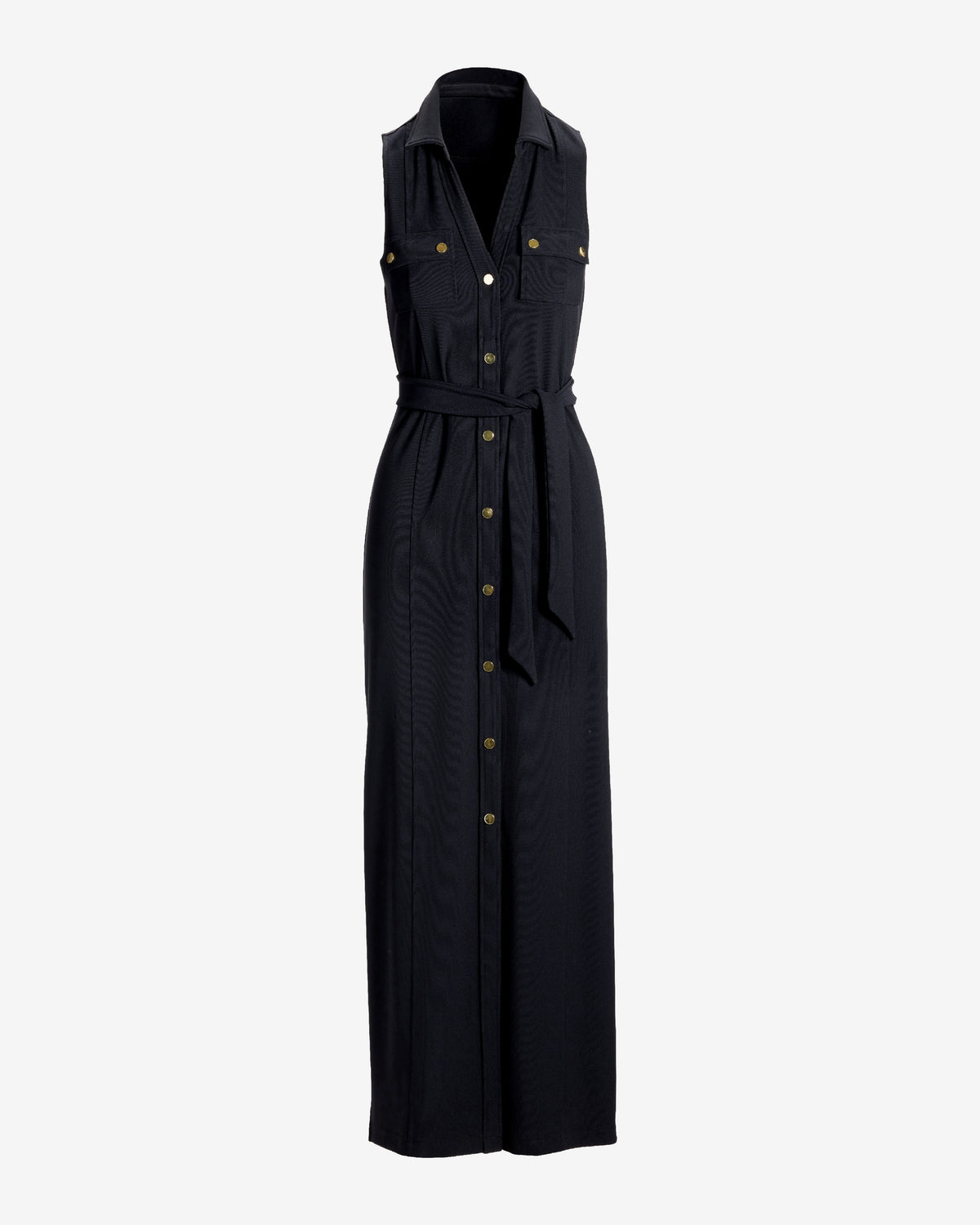 Beyond Travel Belted Maxi Dress Jet Black