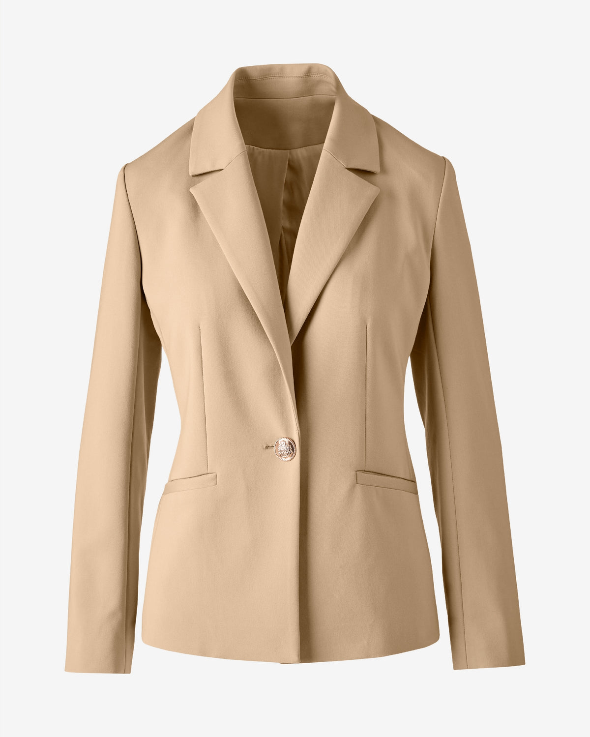 Modern Single Button Blazer Sesame