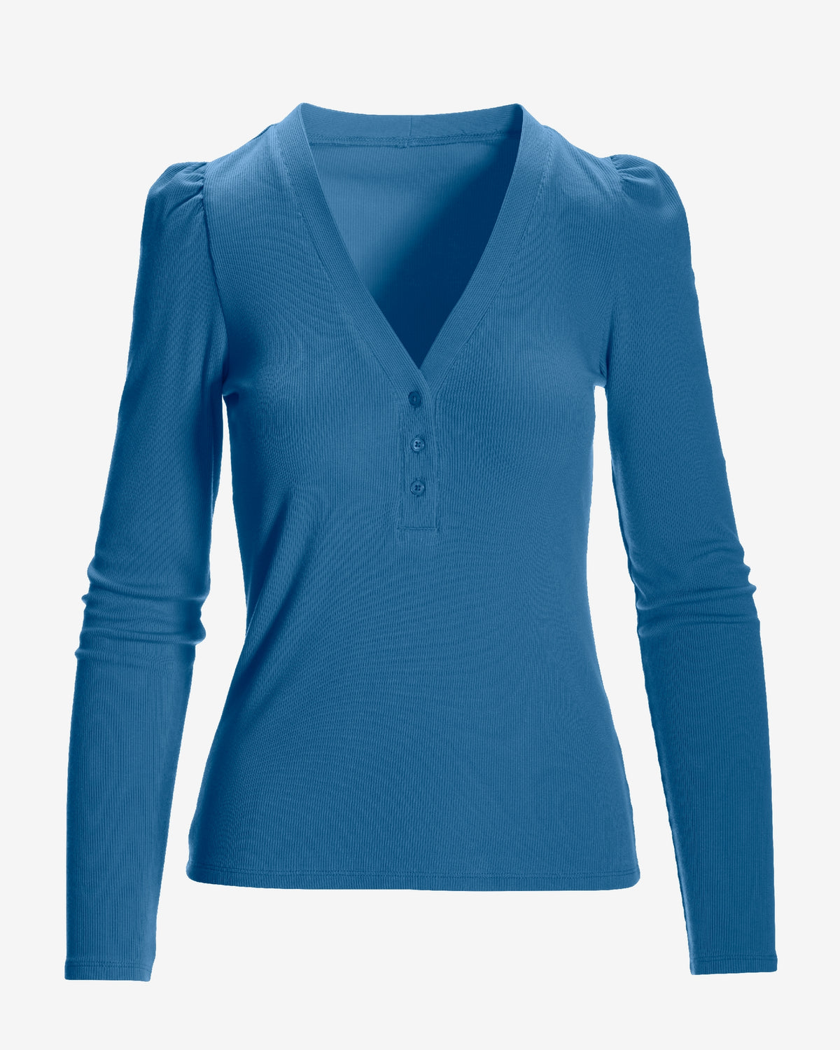 So Essential Henley Puff Long Sleeve Top Riviera
