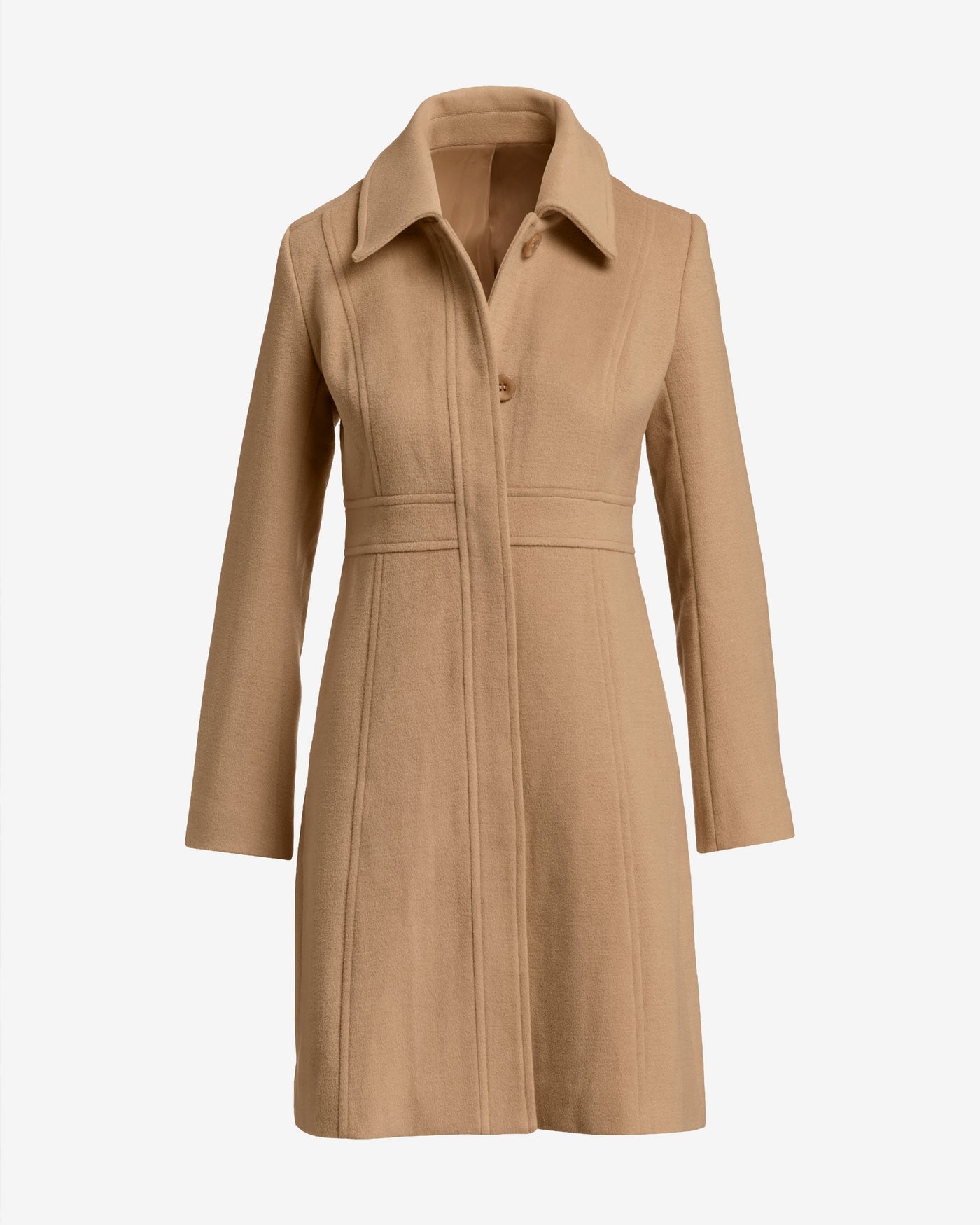 Luxe Collared Waist Shape Topcoat Suntan