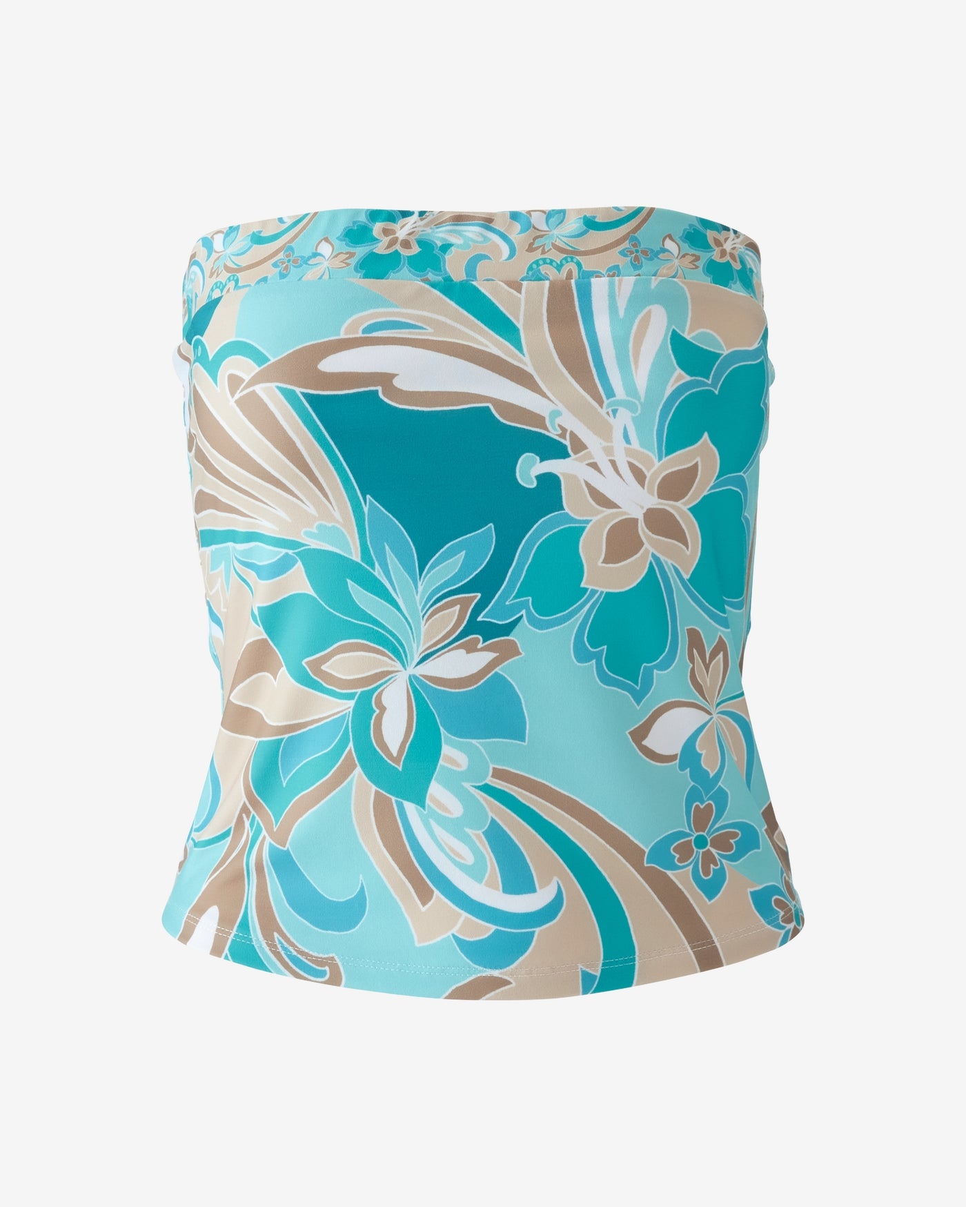 So Chic Printed Tube Top Agua Abstract