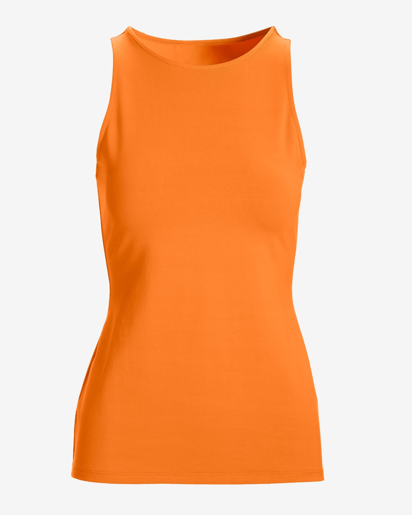 So Sexy High Neck Tank Knit Top Sun Orange