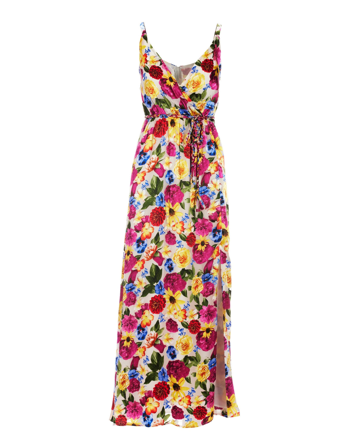 Surplice Burnout Sunflower Maxi Dress Multi
