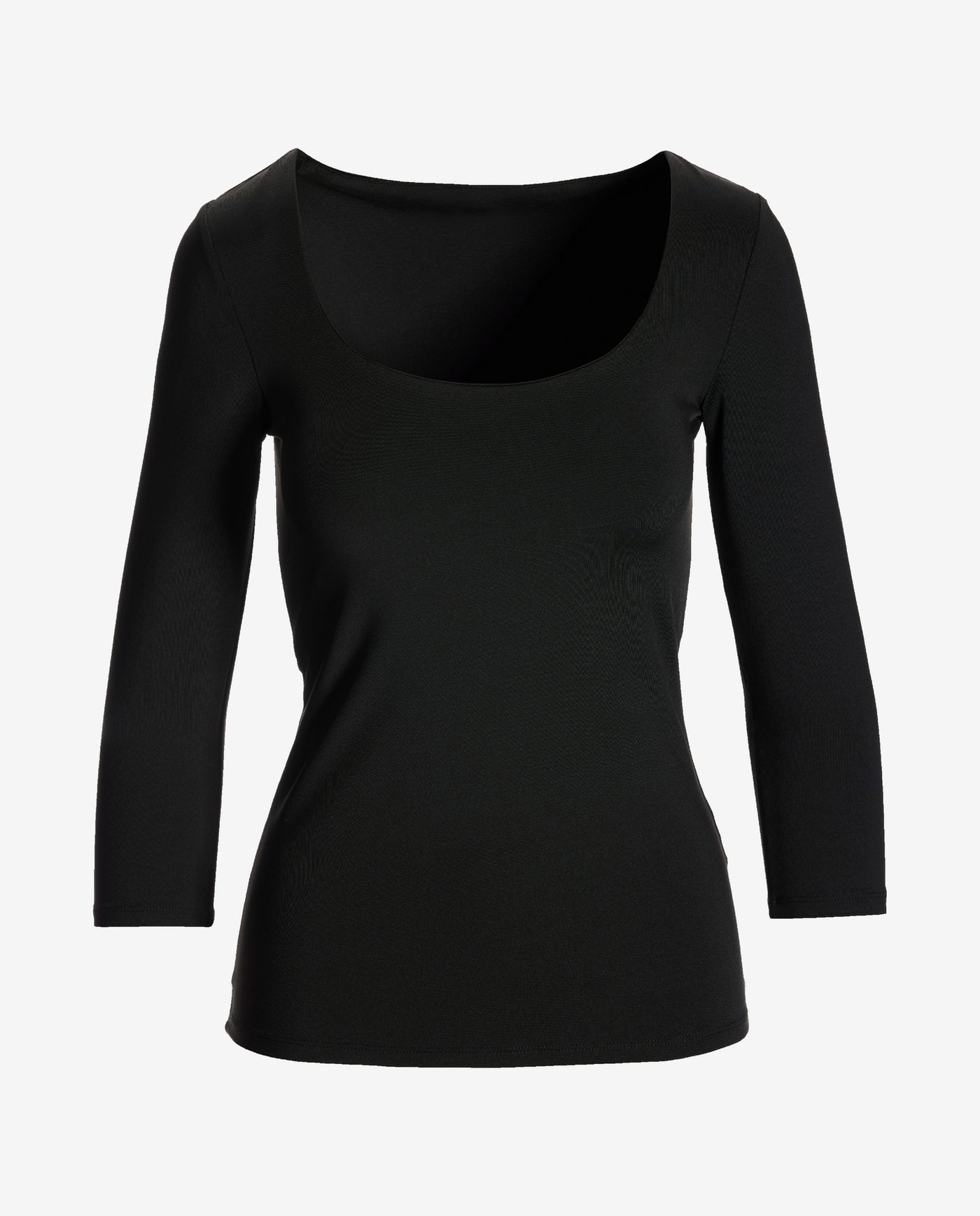 So Modern Scoop Neck Three Quarter Sleeve Top Proper Black