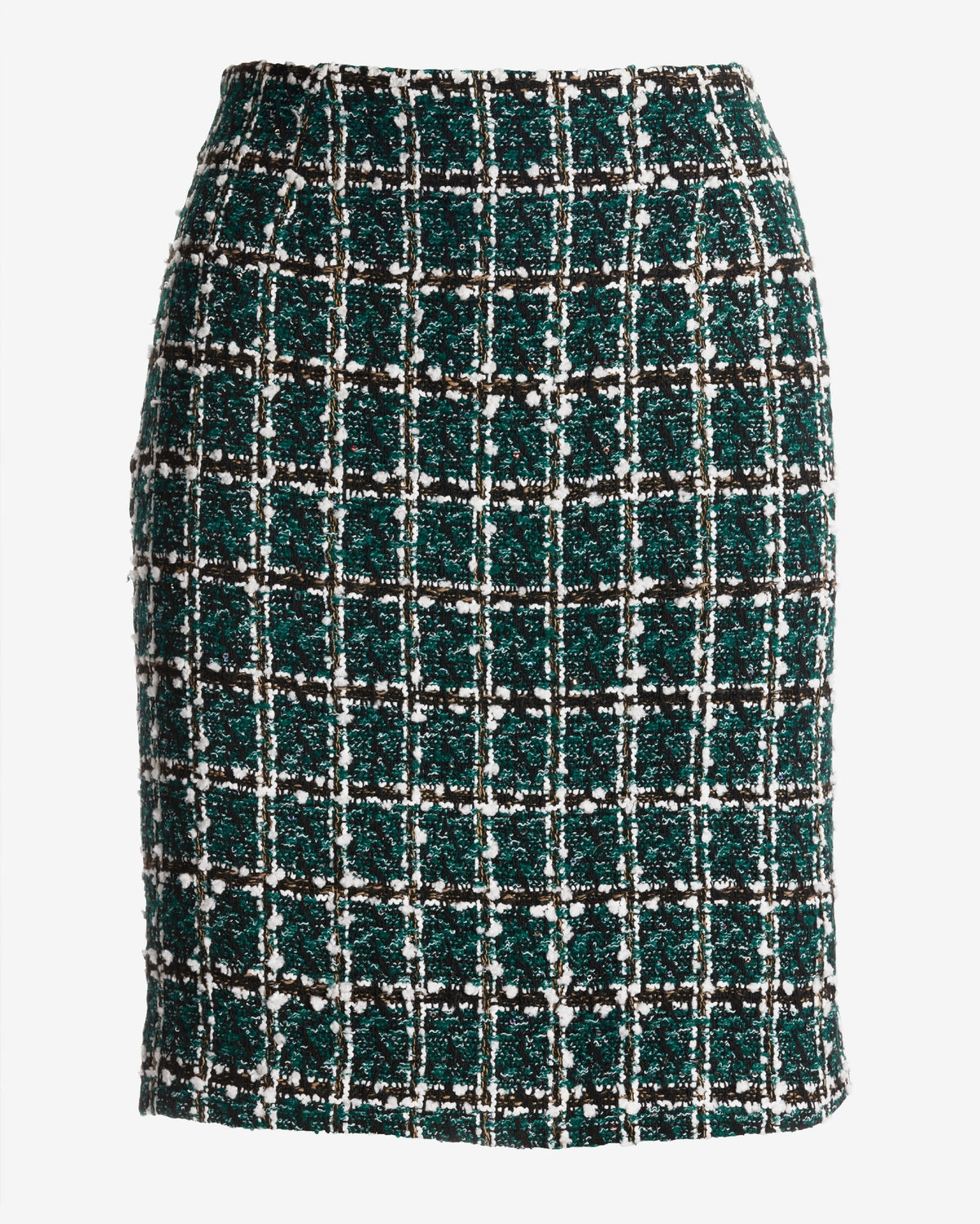 Charleston Emerald Tweed Mini Skirt Deep Emerald