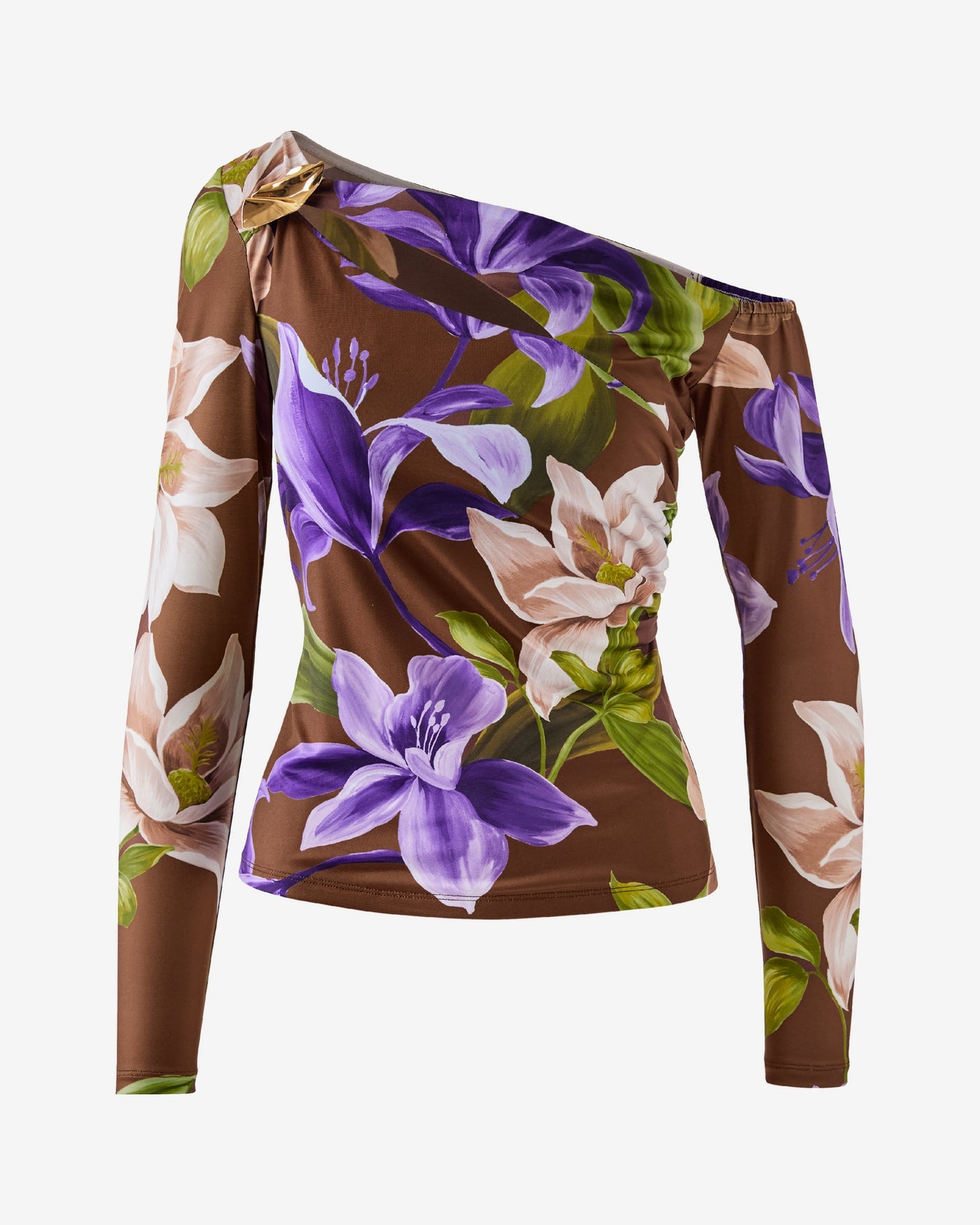 So Chic Cutout Hardware Print Knit Top Desert Blooms