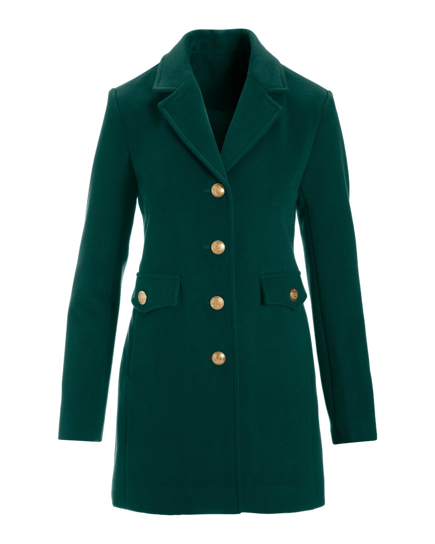 Classic Tailored Coat Deep Emerald