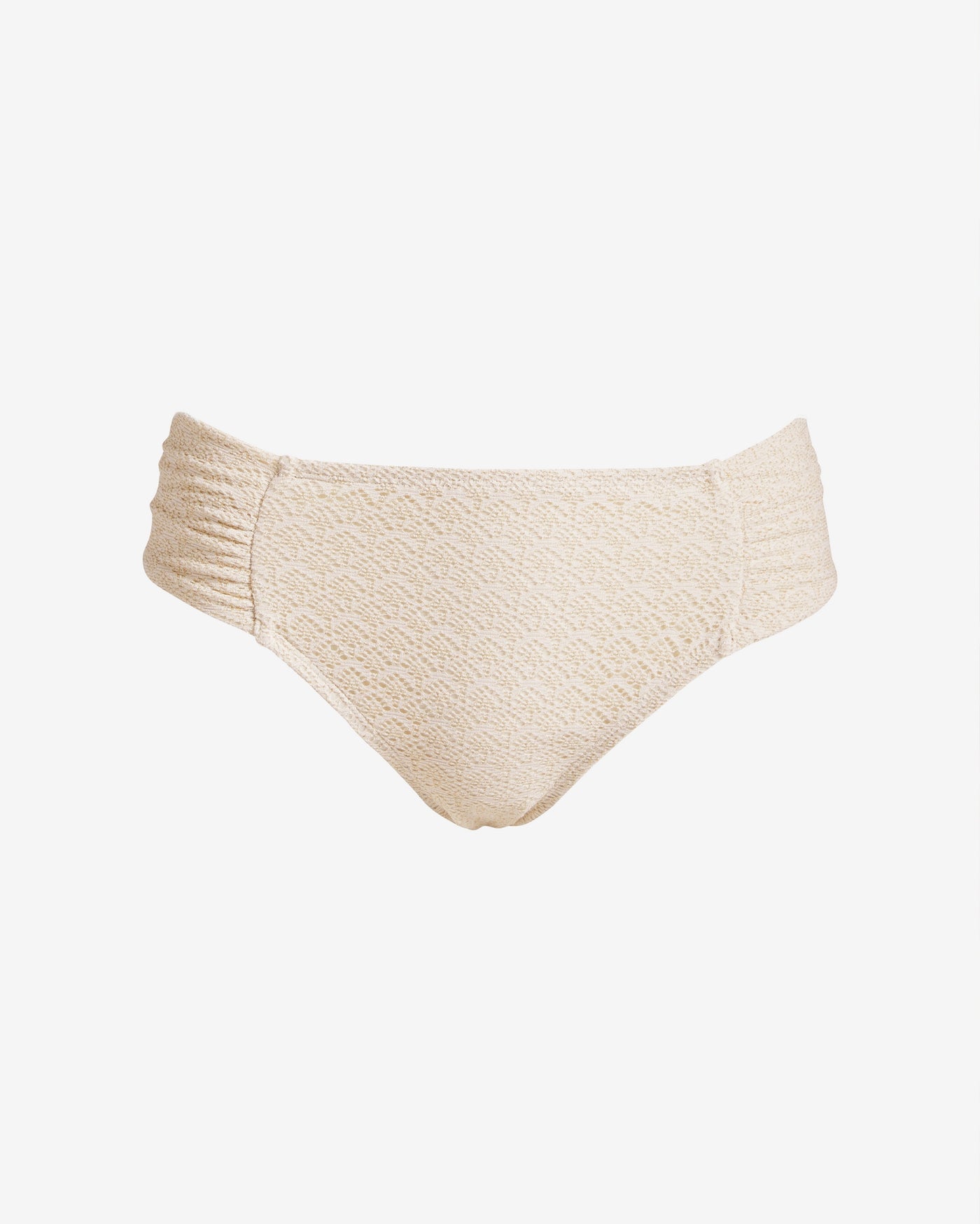 Swim Sense Metallic Crochet Bikini Bottom Ivory