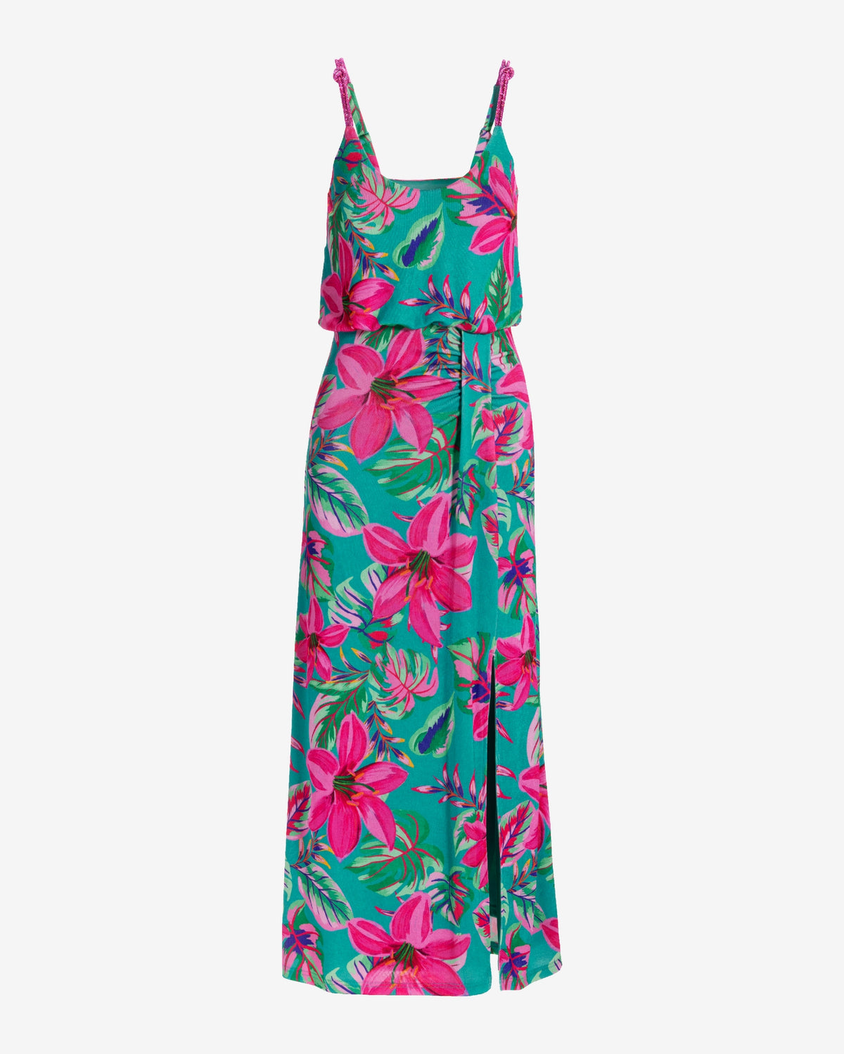 Crystal Strap Tropical Paradise Slinky Maxi Dress Tropical Paradise