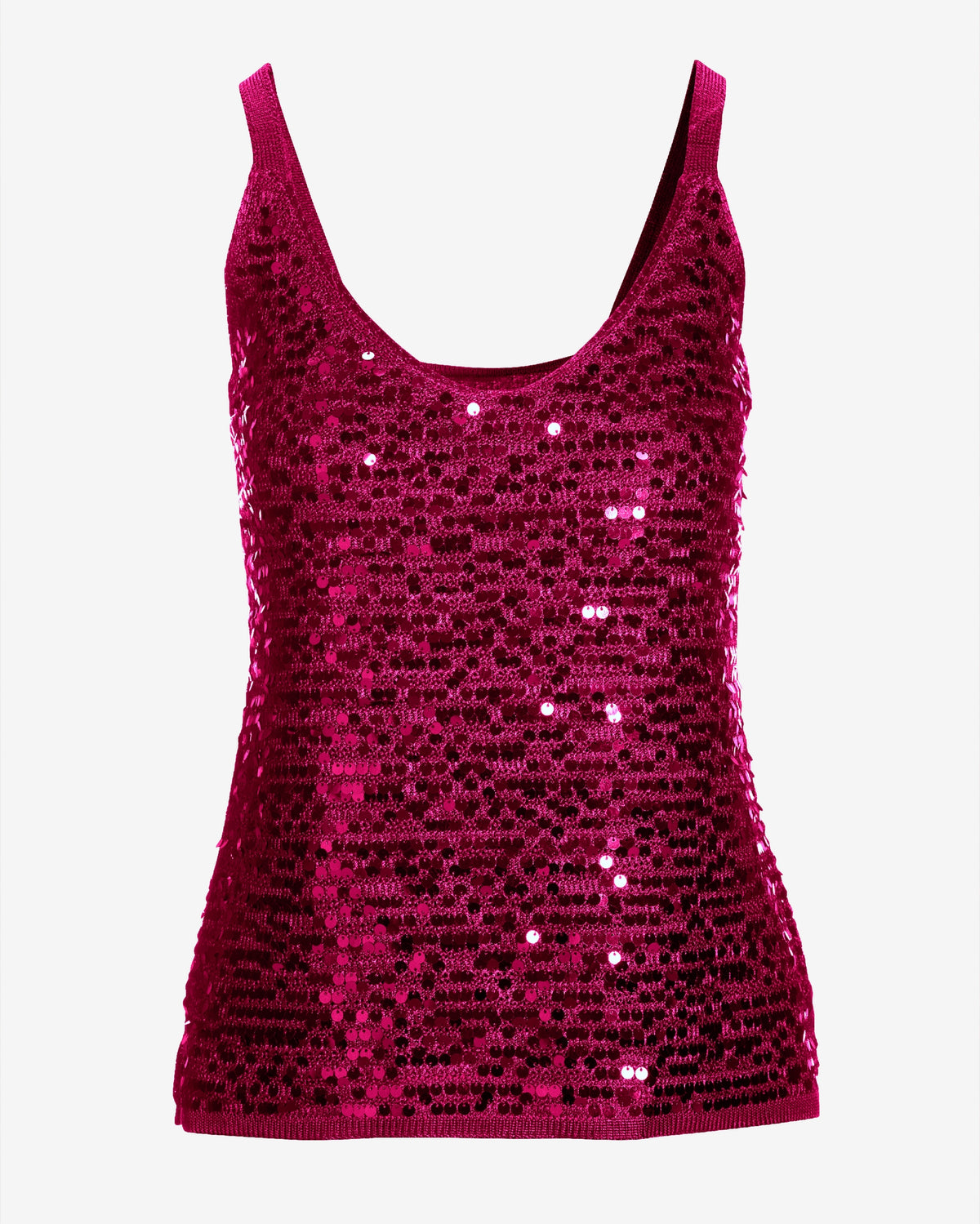 Sequin V-Neck Sweater Tank Maroon