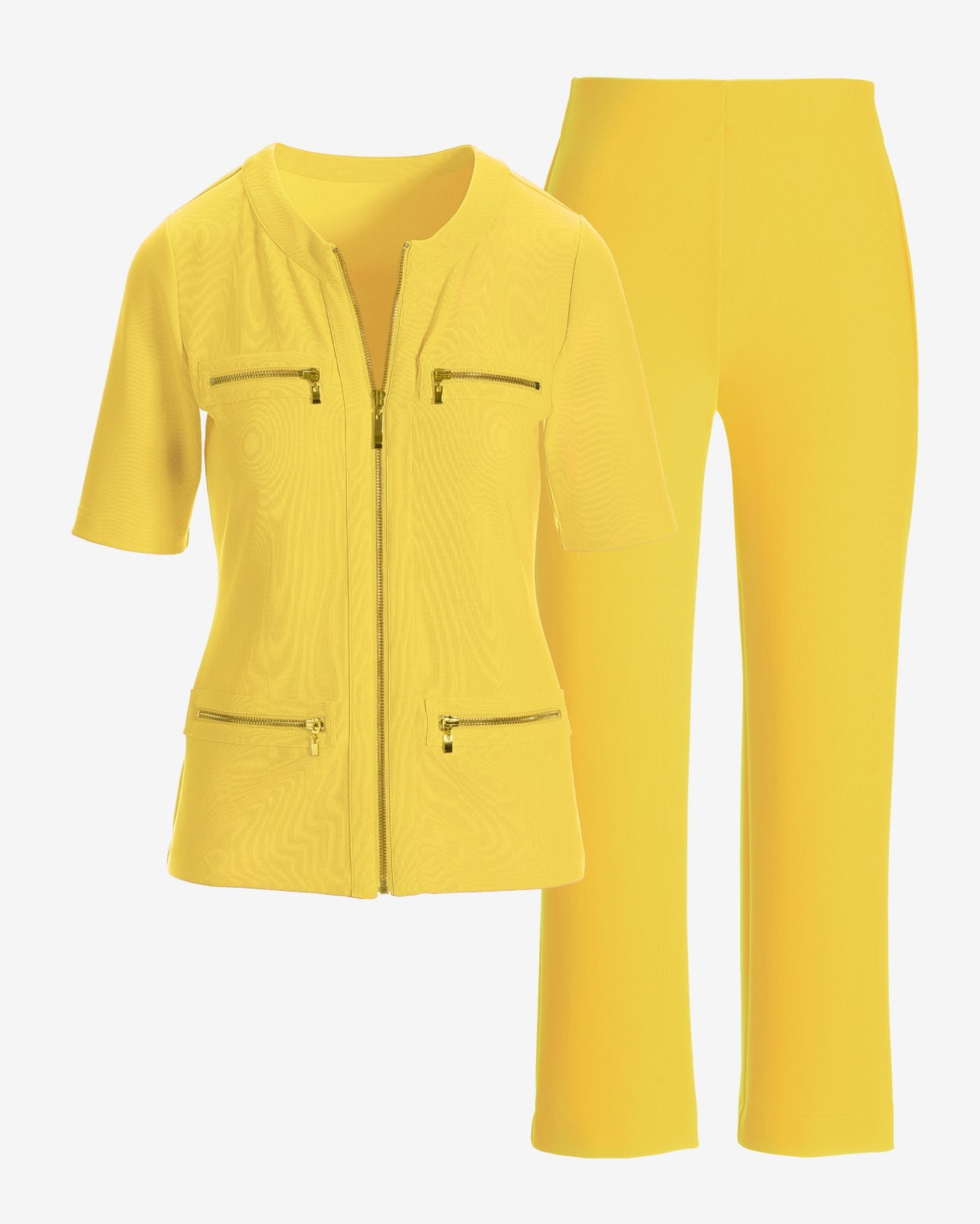 Beyond Travel Cropped Chic Coordinates Lemon Drop
