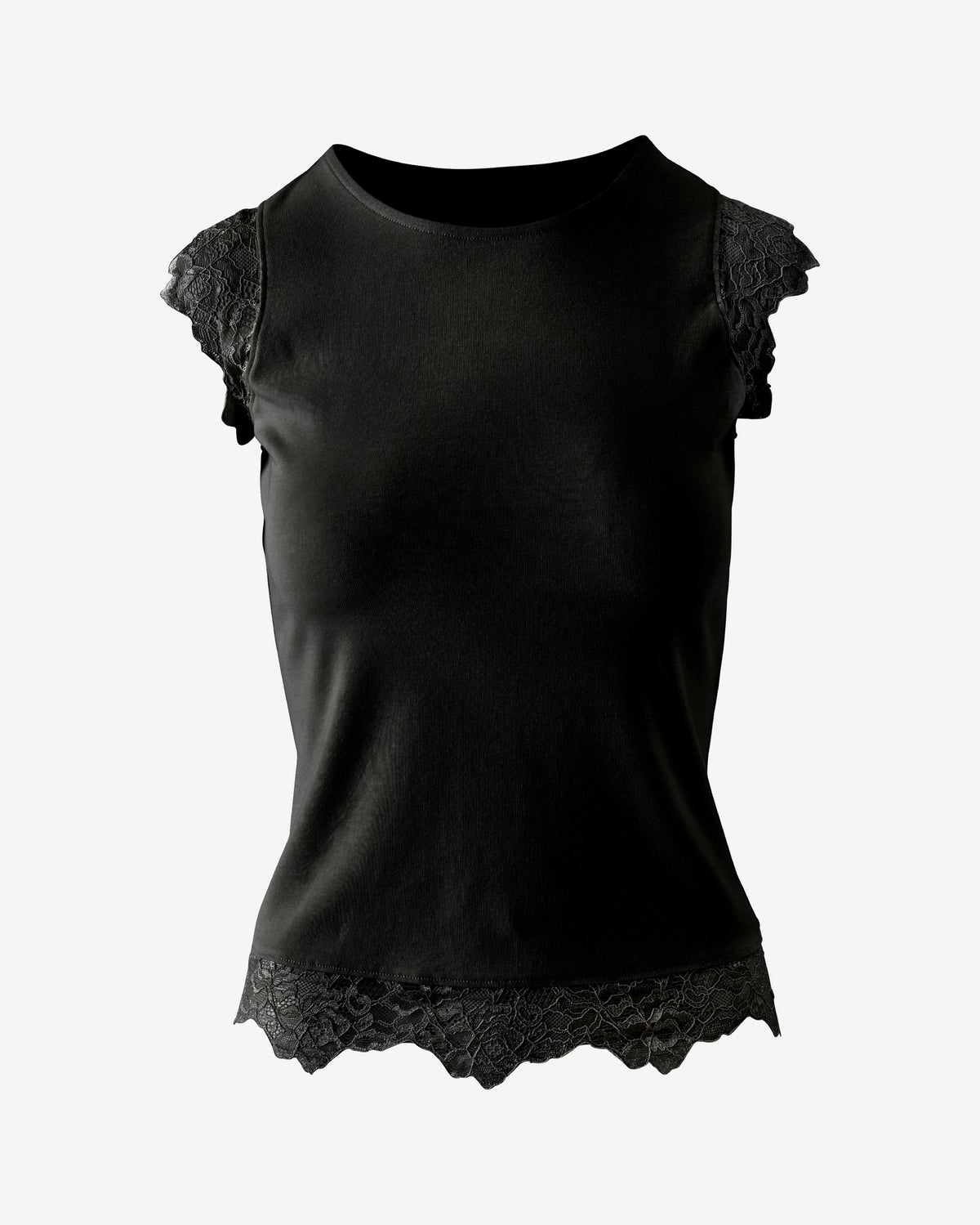 Lace Mix Knit Tank Proper Black