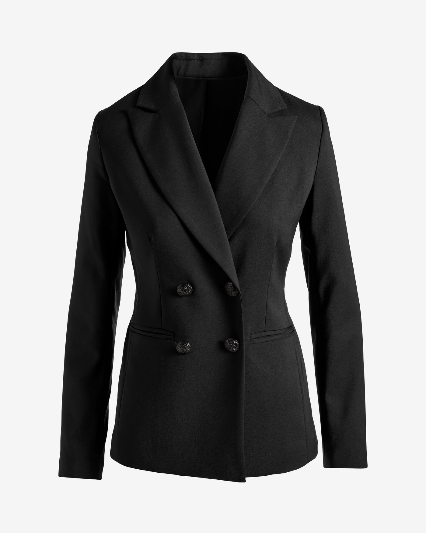 Chic Modern Double Breasted Blazer Black