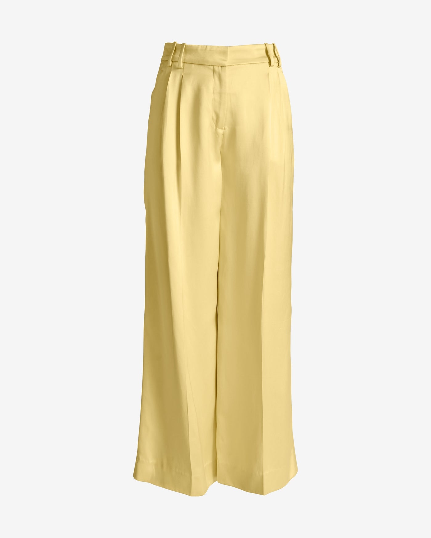 Wide Leg Satin Trouser Pale Banana