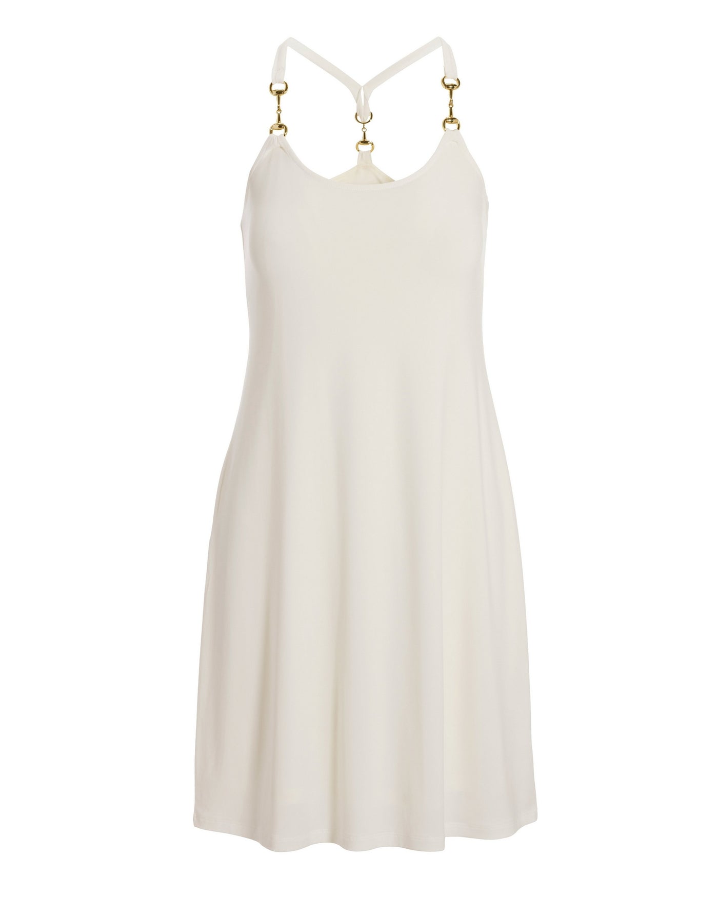 Hardware Sleeveless Tank Dress Off White