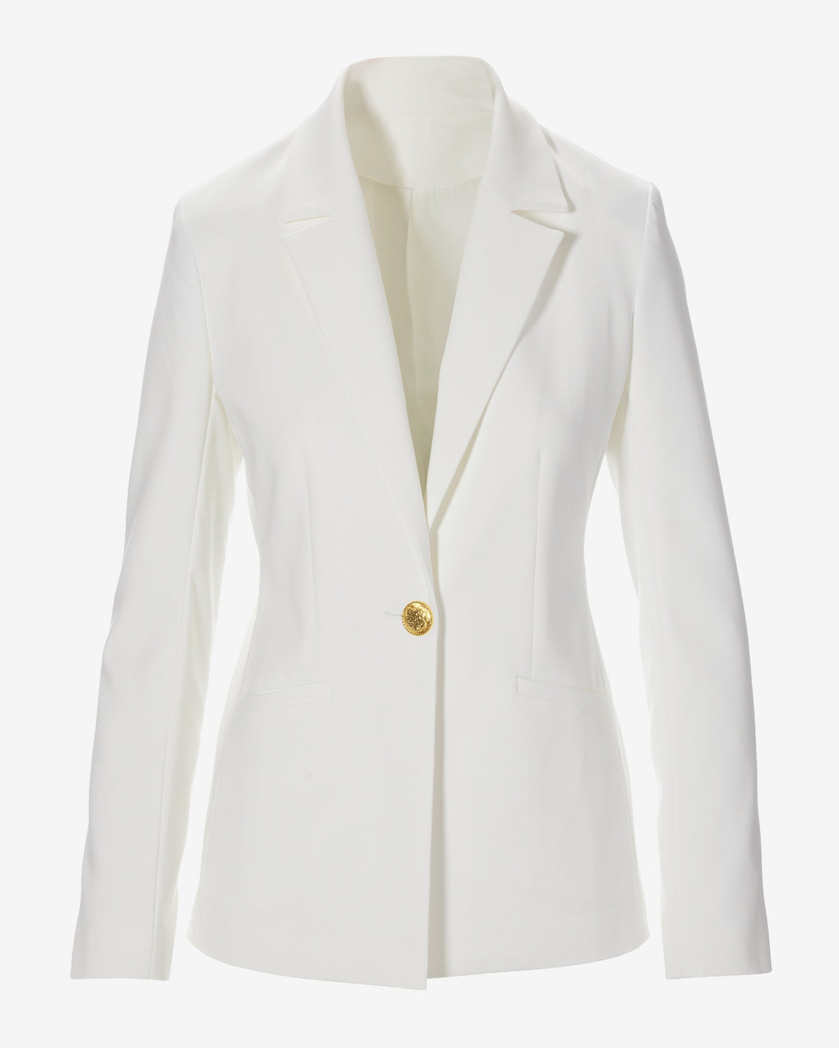 Modern Single Button Blazer Ivory