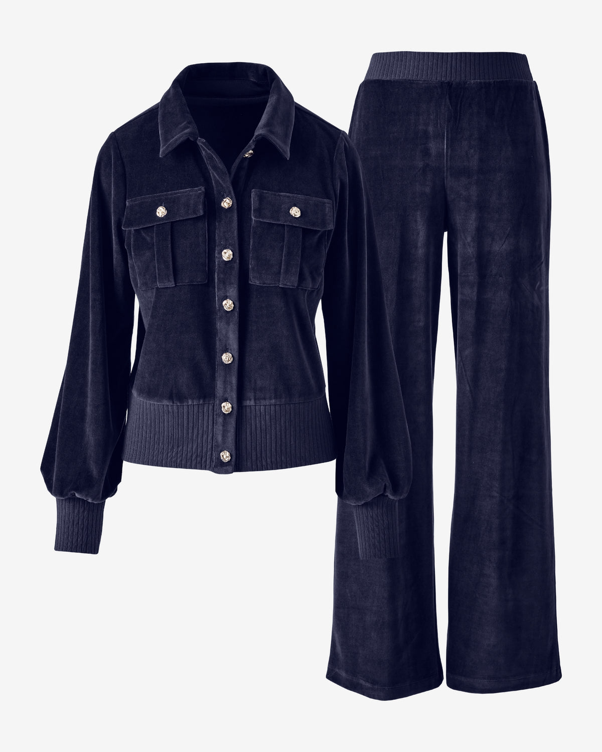 Cotton Velour Utility Set Navy