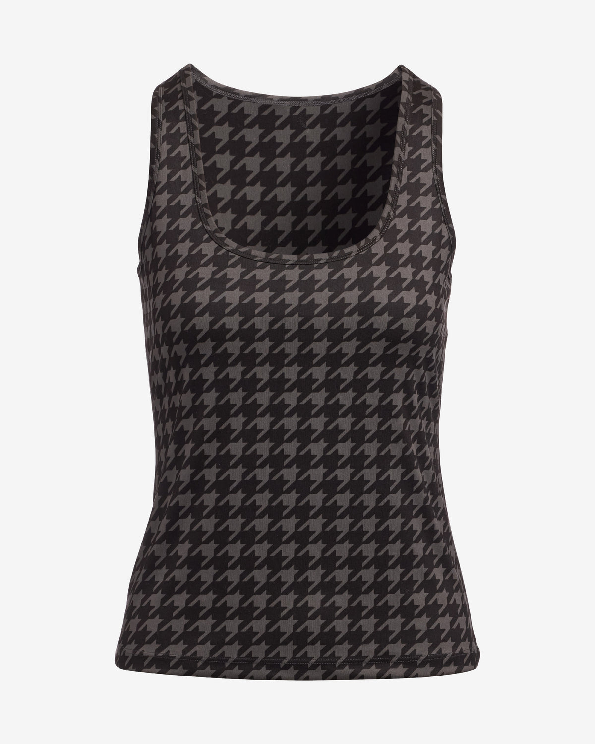 Printed Racerback Sport Tank Graphite Houndstooth