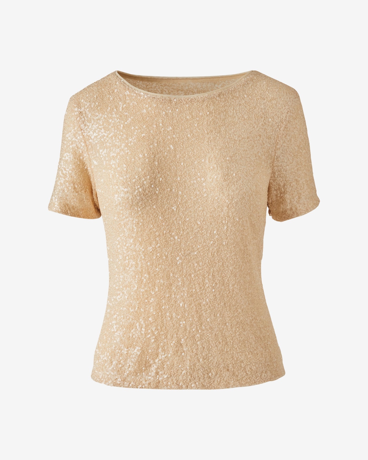 Short Sleeve Sequin Top Sandshell