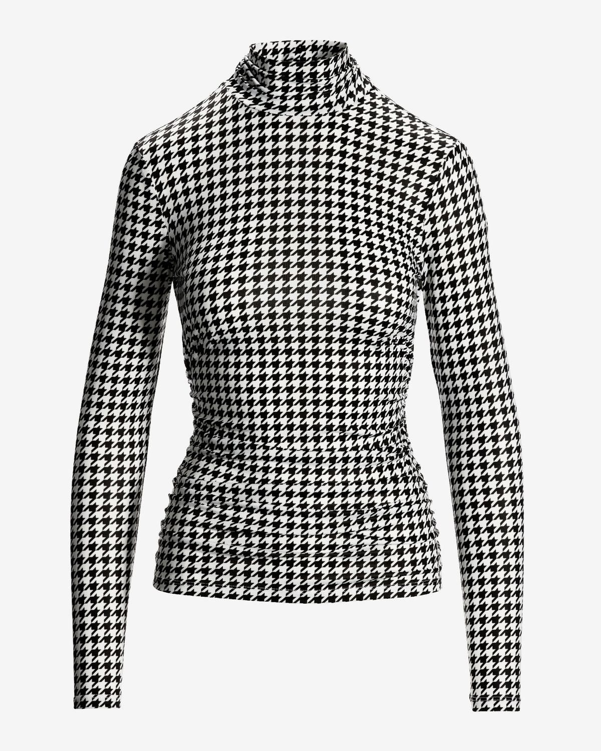 So Chic Houndstooth Turtleneck Knit Top Park City Houndstooth
