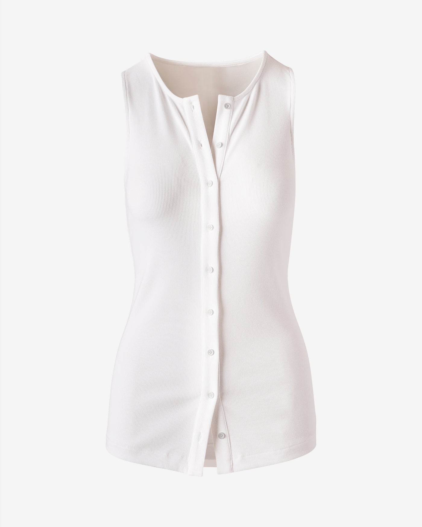 So Essential Button Down Knit Tank White