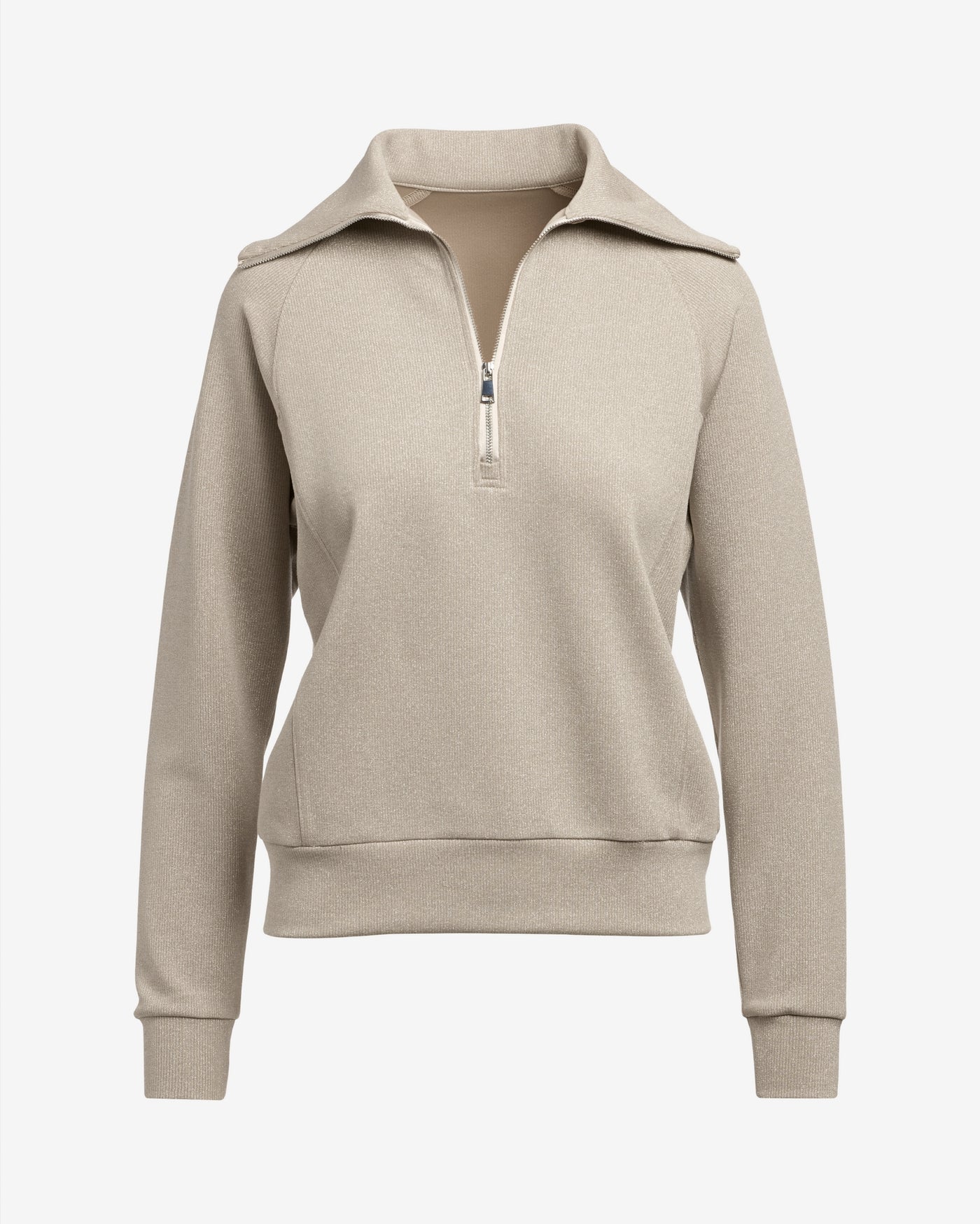Luxe Lounge Metallic Half Zip Sweatshirt Champagne