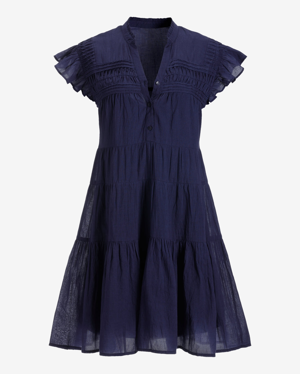 Tiered Shift Dress Navy