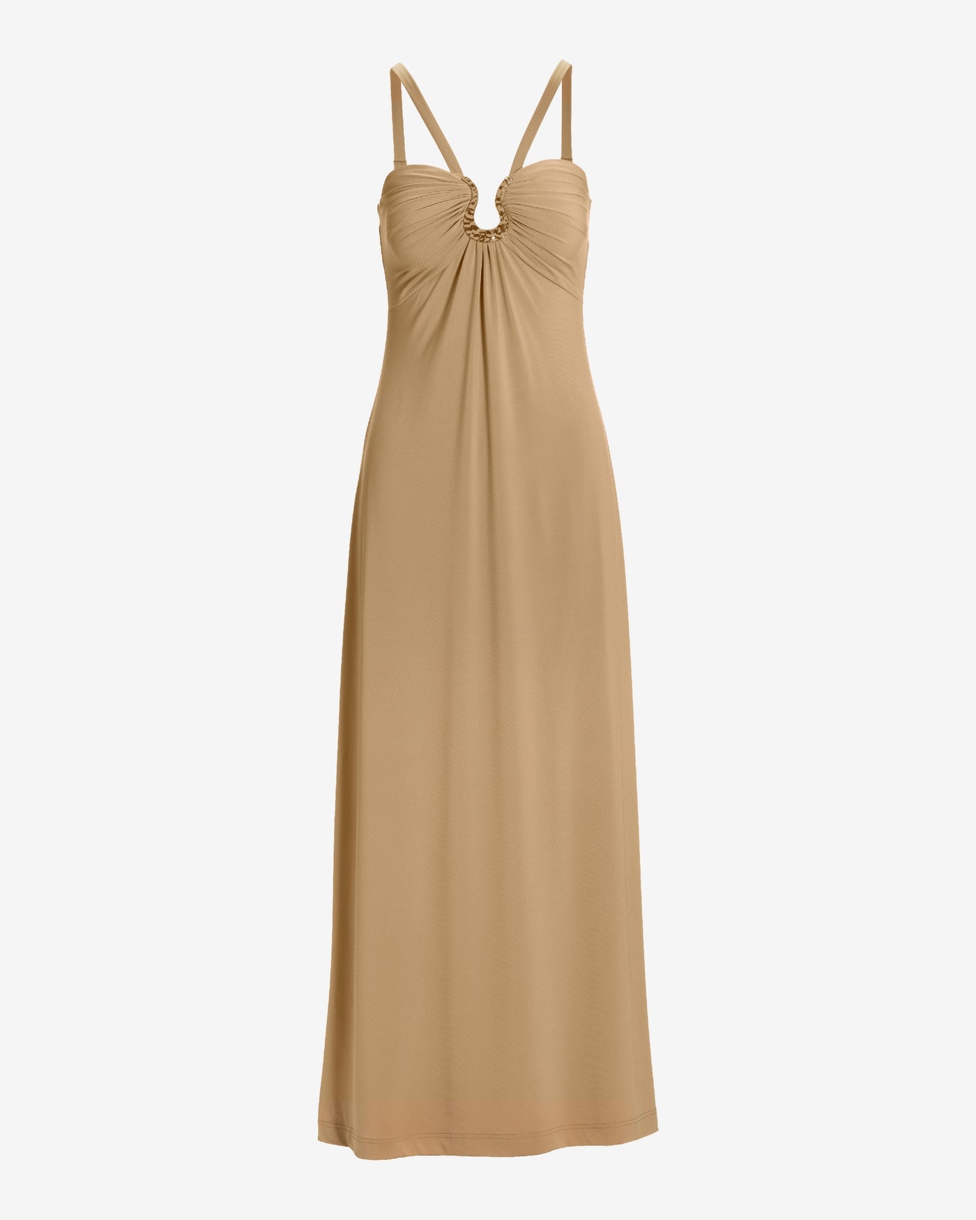 Hammered Hardware Detail Knit Maxi Dress Sesame