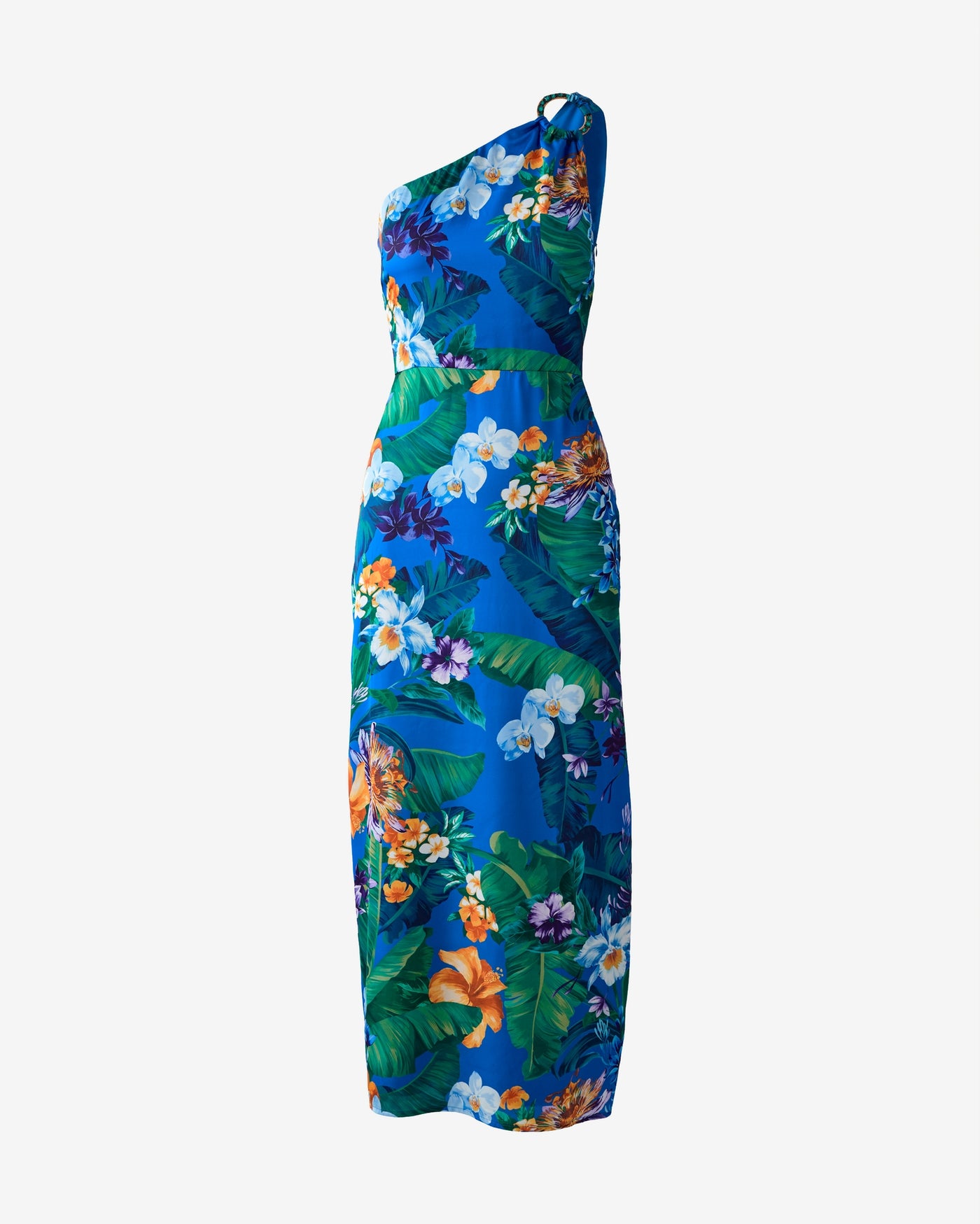 Printed One Shoulder Dress Tropical Explosion