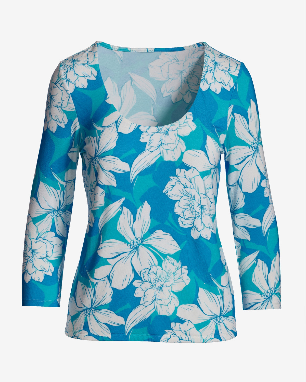 So Effortless Print Scoop Neck Knit Top Ethereal Floral