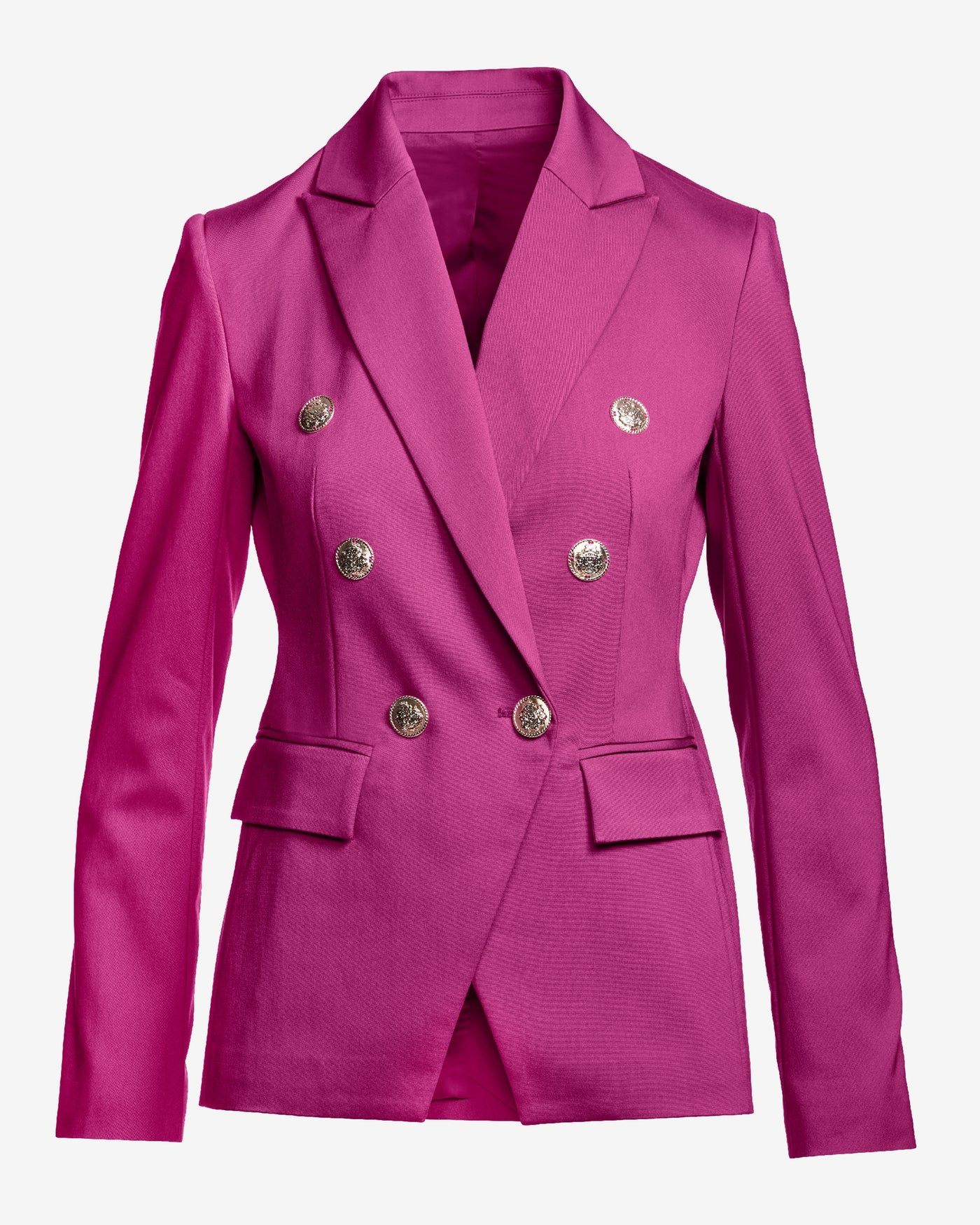 Modern Double-Breasted Blazer Festival Fuchsia