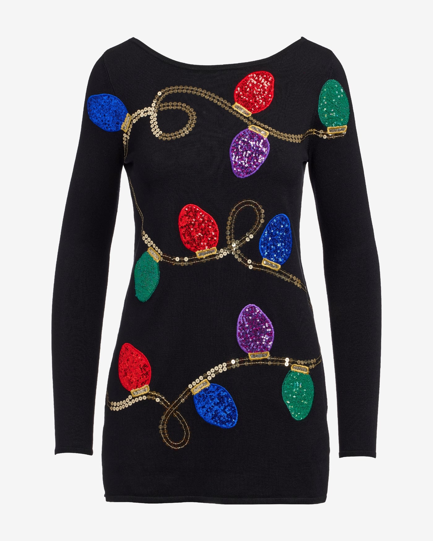 Festive Lightbulb Sweater Black Multi