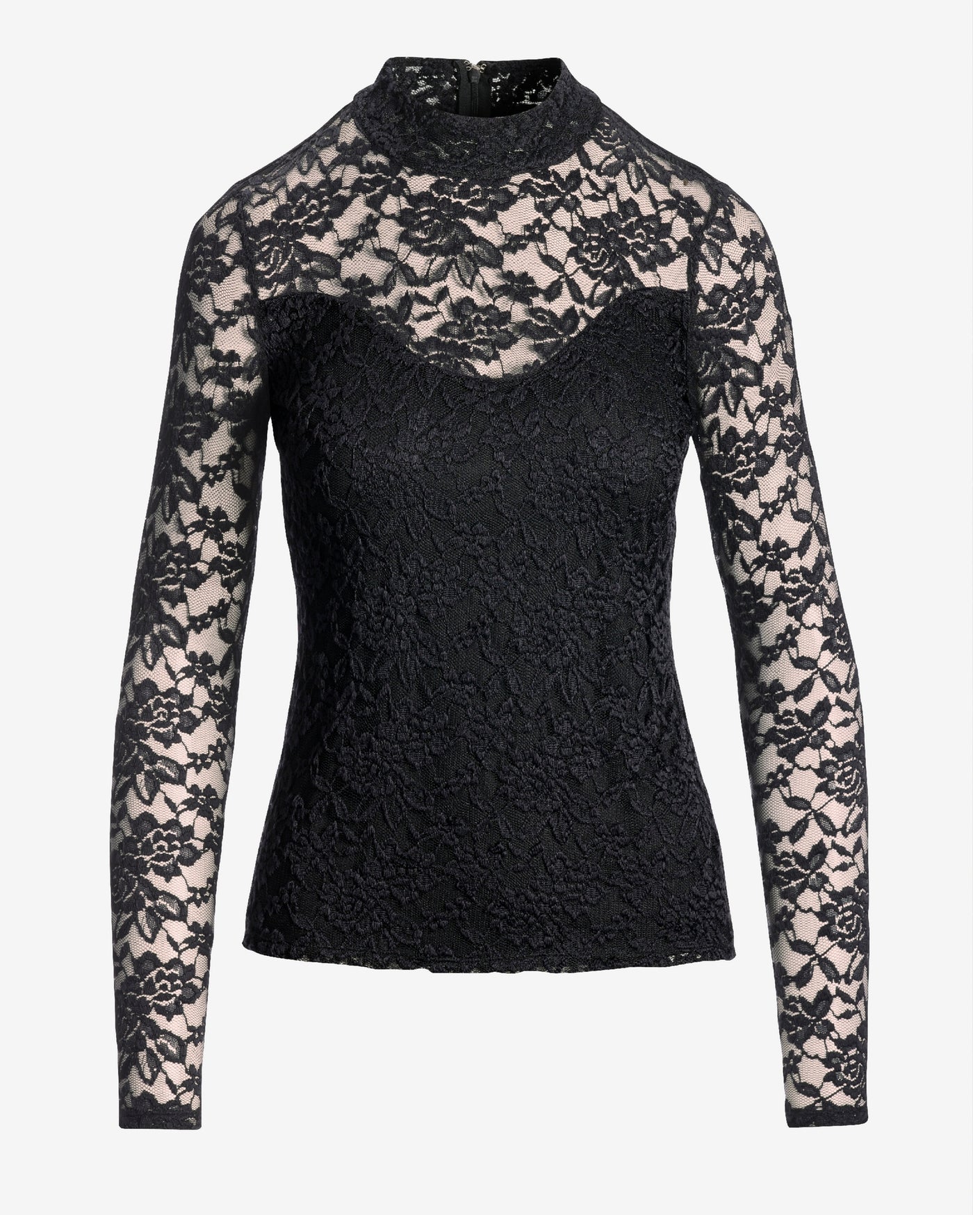 All Over Lace Mock Neck Top Proper Black