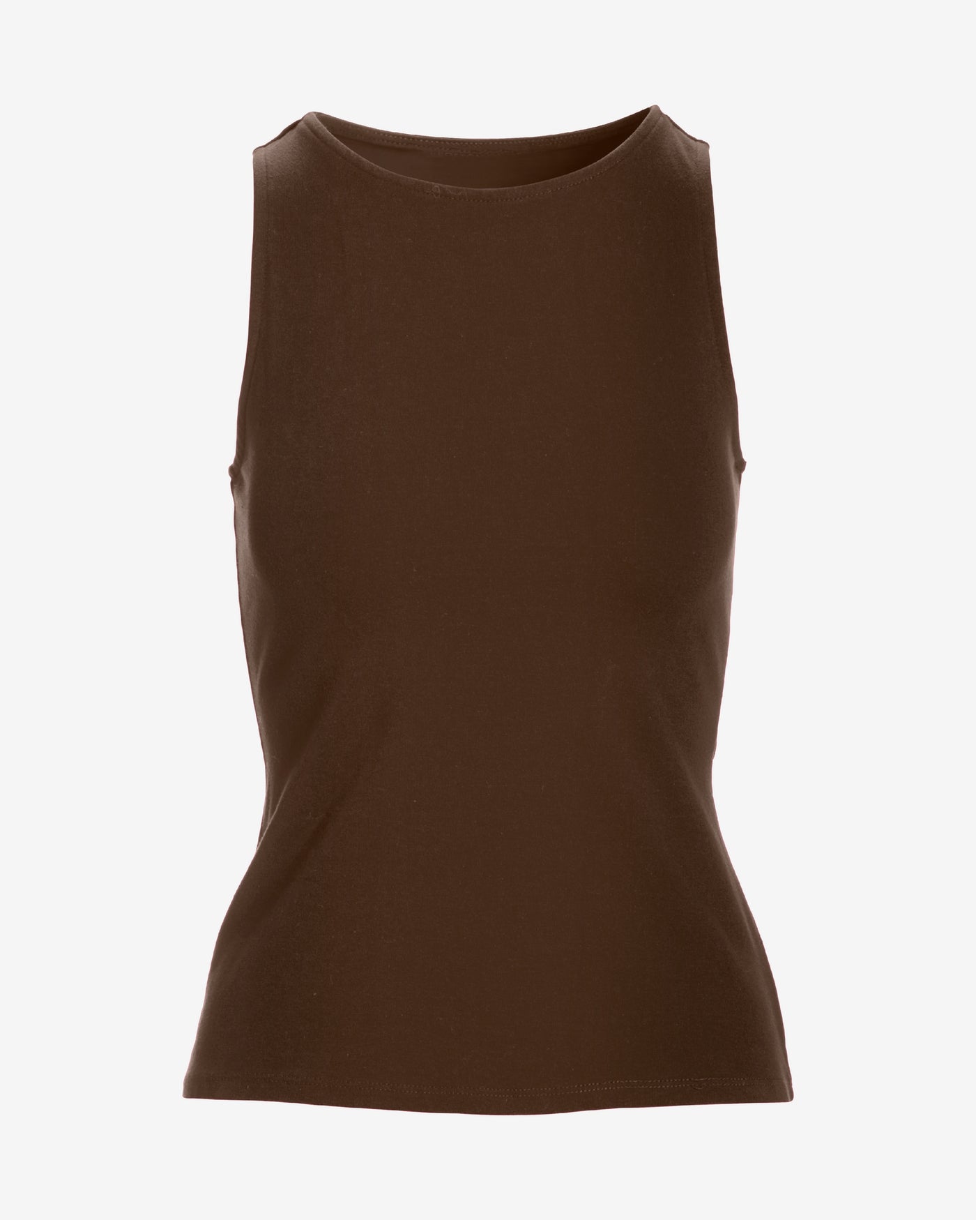 So Sexy High Neck Tank Knit Top Safari Brown